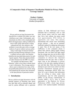 A Comparative Study of Sequence Classification Models for Privacy Policy
  Coverage Analysis