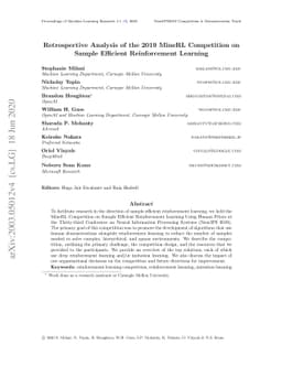 Retrospective Analysis of the 2019 MineRL Competition on Sample
  Efficient Reinforcement Learning