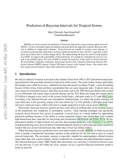 Prediction of Bayesian Intervals for Tropical Storms
