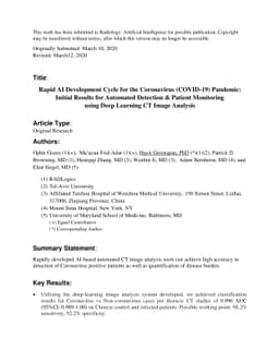 Rapid AI Development Cycle for the Coronavirus (COVID-19) Pandemic:
  Initial Results for Automated Detection & Patient Monitoring using Deep
  Learning CT Image Analysis