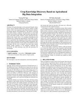 Crop Knowledge Discovery Based on Agricultural Big Data Integration