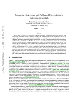 Estimation of Accurate and Calibrated Uncertainties in Deterministic
  models