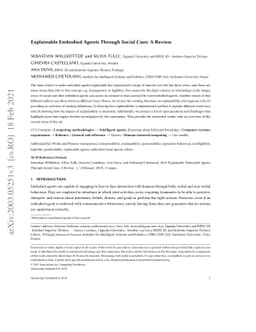 Explainable Agents Through Social Cues: A Review