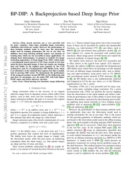 BP-DIP: A Backprojection based Deep Image Prior