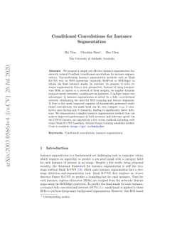Conditional Convolutions for Instance Segmentation