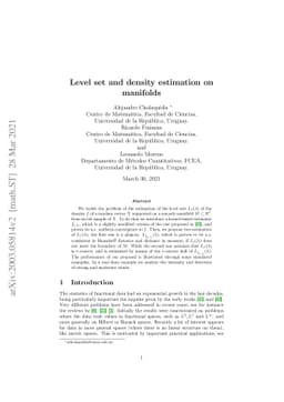 Level set and density estimation on manifolds