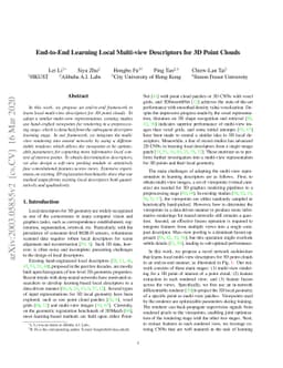 End-to-End Learning Local Multi-view Descriptors for 3D Point Clouds