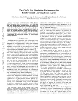 The Chef's Hat Simulation Environment for Reinforcement-Learning-Based
  Agents