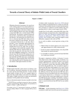 Towards a General Theory of Infinite-Width Limits of Neural Classifiers