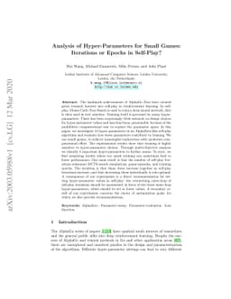 Analysis of Hyper-Parameters for Small Games: Iterations or Epochs in
  Self-Play?