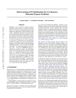 Meta-Learning GNN Initializations for Low-Resource Molecular Property
  Prediction