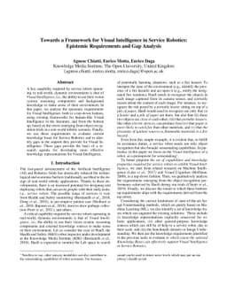 Towards a Framework for Visual Intelligence in Service Robotics:
  Epistemic Requirements and Gap Analysis