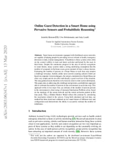 Online Guest Detection in a Smart Home using Pervasive Sensors and
  Probabilistic Reasoning