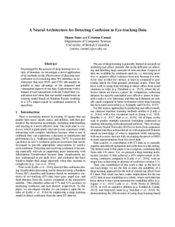 A Neural Architecture for Detecting Confusion in Eye-tracking Data