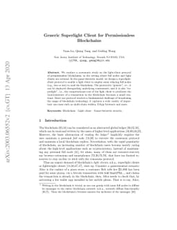 Generic Superlight Client for Permissionless Blockchains