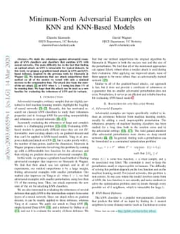 Minimum-Norm Adversarial Examples on KNN and KNN-Based Models