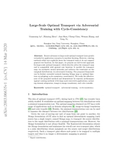Large-Scale Optimal Transport via Adversarial Training with
  Cycle-Consistency