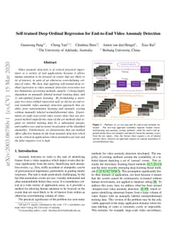 Self-trained Deep Ordinal Regression for End-to-End Video Anomaly
  Detection