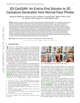 3D-CariGAN: An End-to-End Solution to 3D Caricature Generation from Face
  Photos