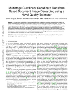 Multistage Curvilinear Coordinate Transform Based Document Image
  Dewarping using a Novel Quality Estimator