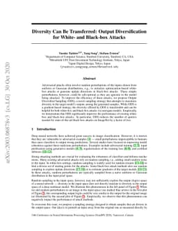 Diversity can be Transferred: Output Diversification for White- and
  Black-box Attacks