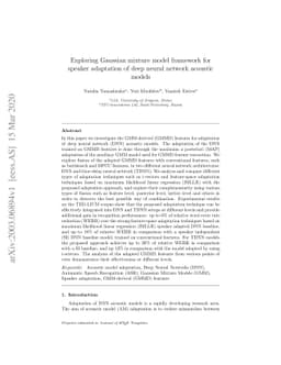 Exploring Gaussian mixture model framework for speaker adaptation of
  deep neural network acoustic models