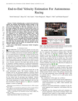 End-to-End Velocity Estimation For Autonomous Racing