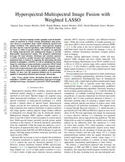 Hyperspectral-Multispectral Image Fusion with Weighted LASSO