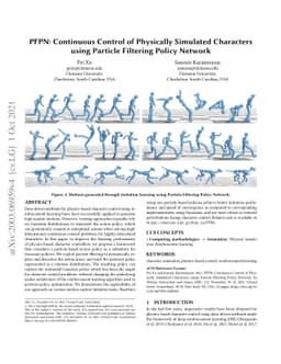 PFPN: Continuous Control of Physically Simulated Characters using
  Particle Filtering Policy Network