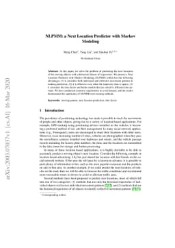 NLPMM: a Next Location Predictor with Markov Modeling
