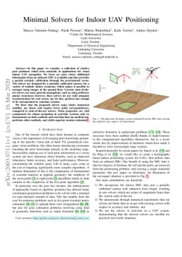 Minimal Solvers for Indoor UAV Positioning