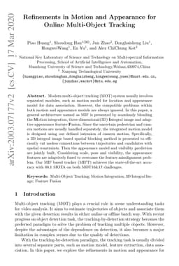 Refinements in Motion and Appearance for Online Multi-Object Tracking