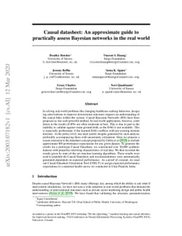 Causal datasheet: An approximate guide to practically assess Bayesian
  networks in the real world