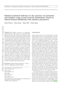 Optimal statistical inference in the presence of systematic
  uncertainties using neural network optimization based on binned Poisson
  likelihoods with nuisance parameters
