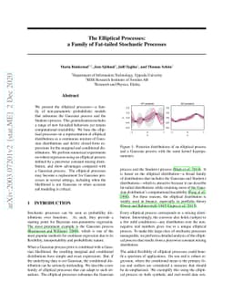 The Elliptical Processes: a Family of Fat-tailed Stochastic Processes