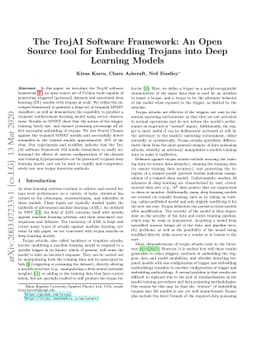 The TrojAI Software Framework: An OpenSource tool for Embedding Trojans
  into Deep Learning Models