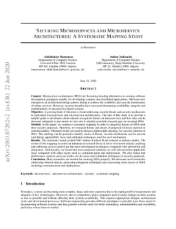 Securing Microservices and Microservice Architectures: A Systematic
  Mapping Study