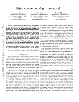 Using context to adapt to sensor drift