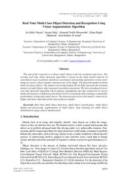 Real Time Multi-Class Object Detection and Recognition Using Vision
  Augmentation Algorithm