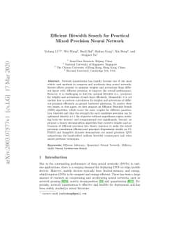 Efficient Bitwidth Search for Practical Mixed Precision Neural Network