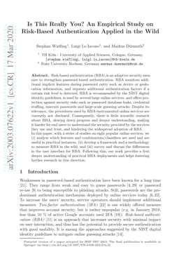 Is This Really You? An Empirical Study on Risk-Based Authentication
  Applied in the Wild