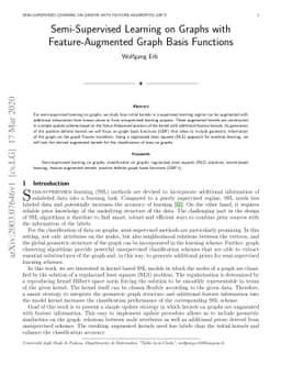 Semi-Supervised Learning on Graphs with Feature-Augmented Graph Basis
  Functions