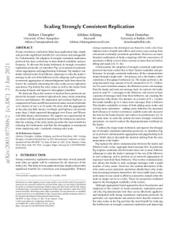 Scaling Strongly Consistent Replication