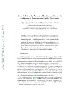 Store-Collect in the Presence of Continuous Churn with Application to
  Snapshots and Lattice Agreement