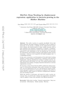 DistNet: Deep Tracking by displacement regression: application to
  bacteria growing in the Mother Machine