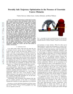 Provably Safe Trajectory Optimization in the Presence of Uncertain
  Convex Obstacles
