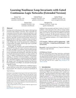 Learning Nonlinear Loop Invariants with Gated Continuous Logic Networks
  (Extended Version)
