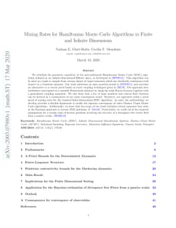 Mixing Rates for Hamiltonian Monte Carlo Algorithms in Finite and
  Infinite Dimensions