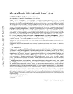 Adversarial Transferability in Wearable Sensor Systems