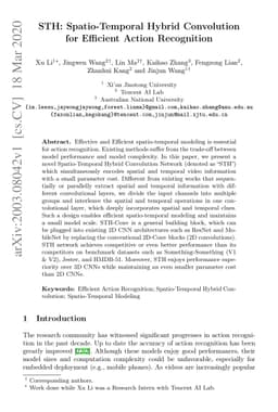 STH: Spatio-Temporal Hybrid Convolution for Efficient Action Recognition